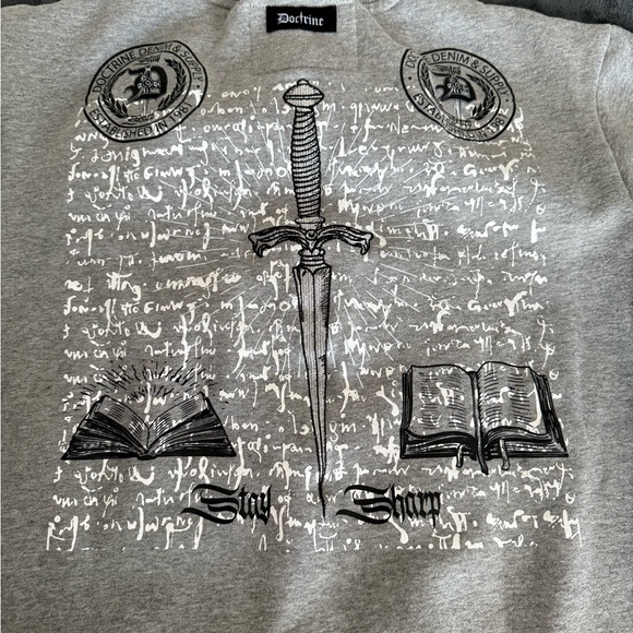 Doctrine Gray Men's Sweatshirt, size M - Picture 3 of 3